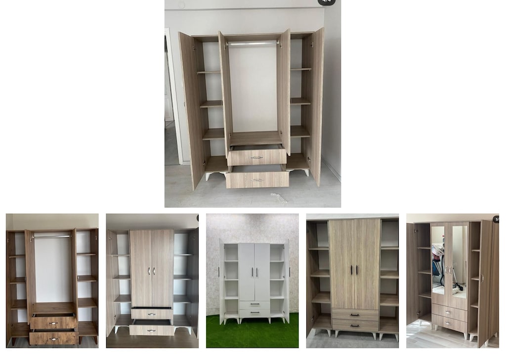 4 kapaklı elbise dolabı qomzfaebly - 6