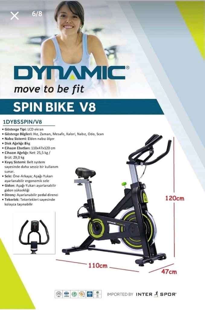 Dynamic Spin Bike V8 | Sessiz Çalışan | Temiz Kullanılmış - 8