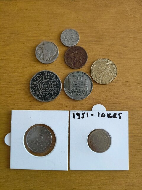 8 Adet Dünya Koleksiyon Parası Lotu | Elizabeth Şilin, Buffalo Nickel,