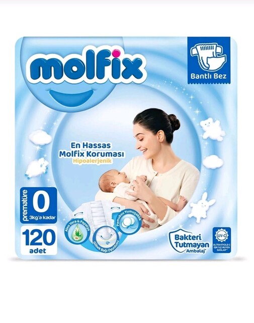 molfix prematüre 0 beden çocuk bezi 120 adet