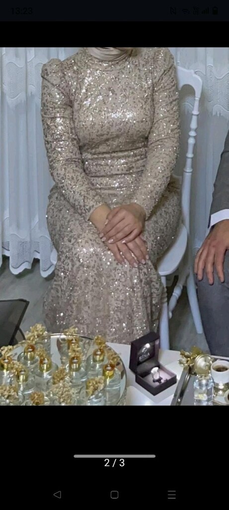 Pullu payetli 38 beden Tesettür Abiye - 3
