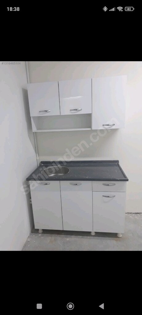 120 cm mutfak dolabı ve paslanmaz çelik evyeli tezgah - 5
