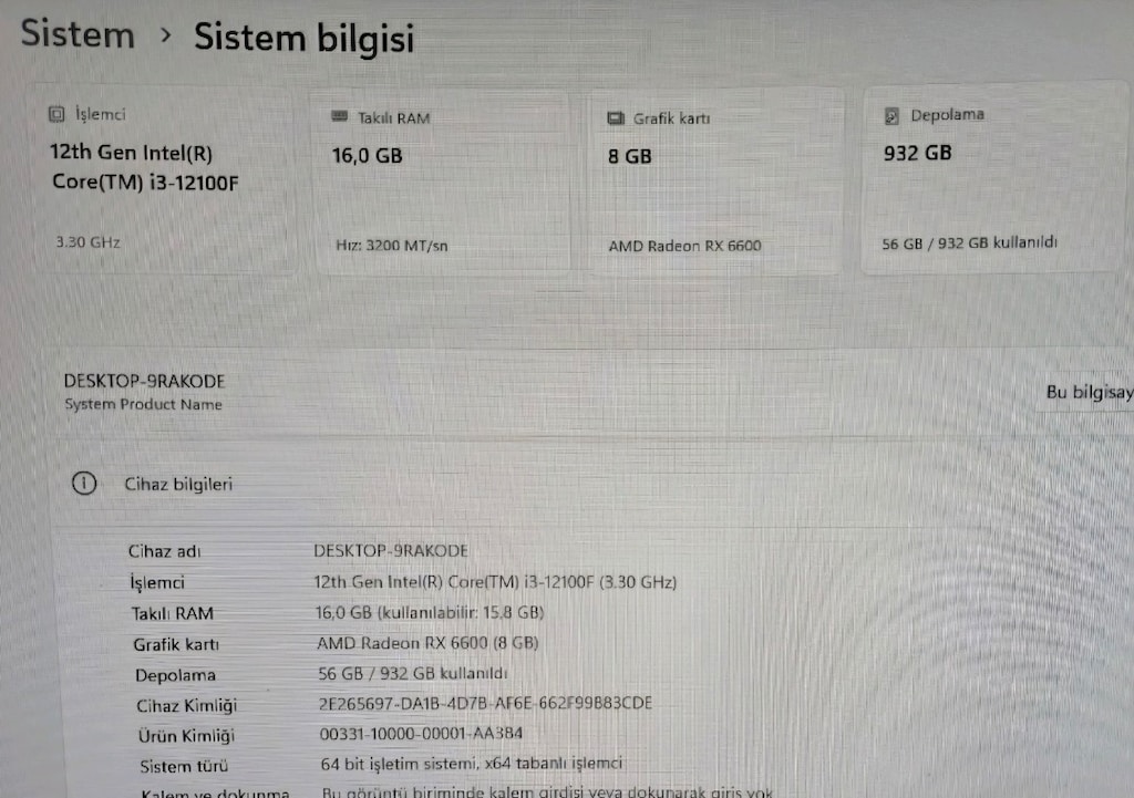 OYUN BİLGİSAYARI ÖZELLİKLERİ RESİMDE MEVCUT - 2