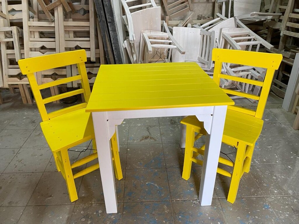 telli sandalye ahşap sandalye sarı sandalye masa imalat - 4
