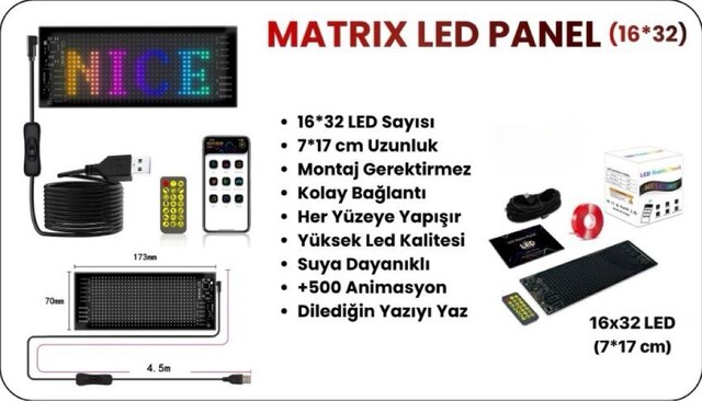 KUMANDALI MATRİX LED PANEL 7X17 CM