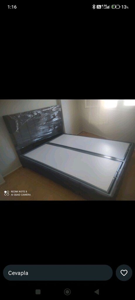 160/200 cm'lik baza Başlık petli yatak takım sandıklı baza - 4