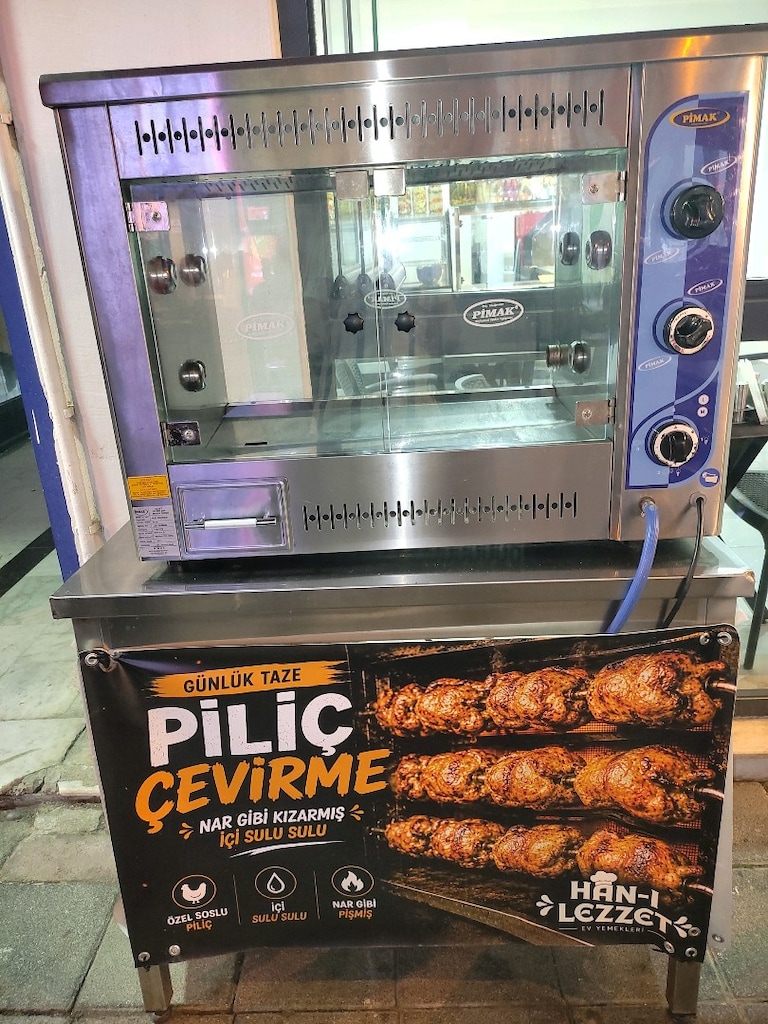 PİMAK M003 Gazlı Piliç Çevirme Makinesi + Paslanmaz Tezgâh - 4