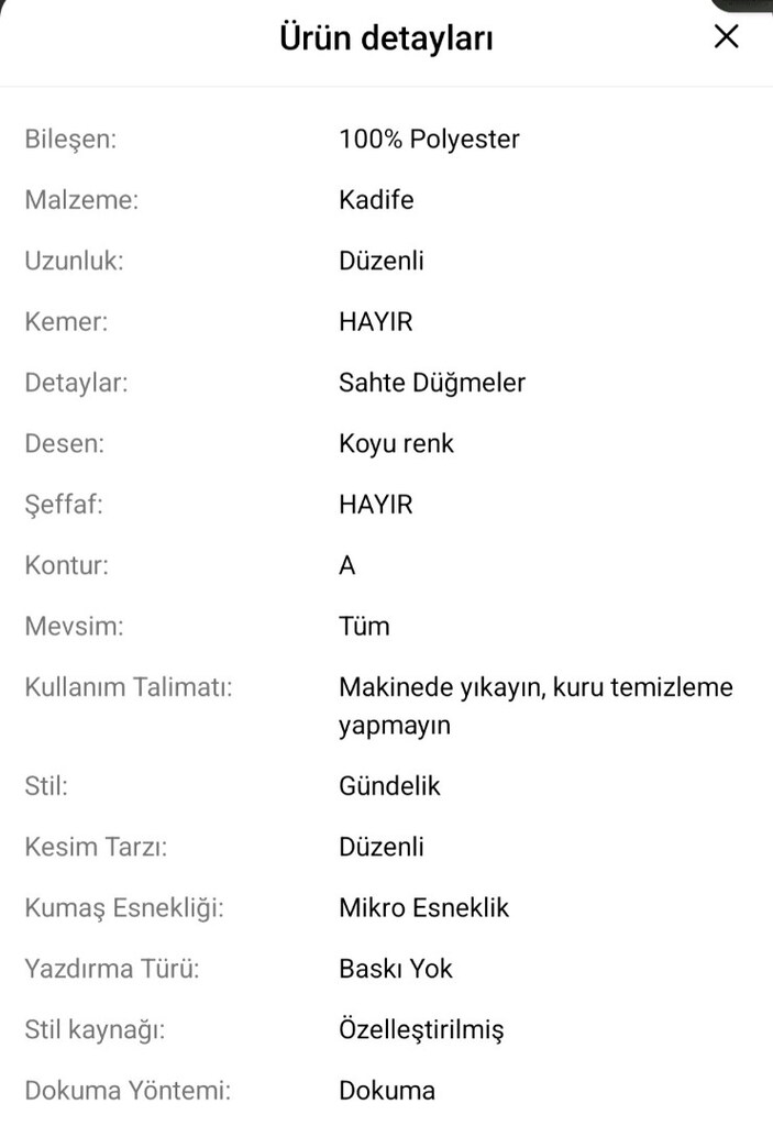 Kadife Kumaş Kahverengi Etek ( İTHAL ÜRÜN ) - 5