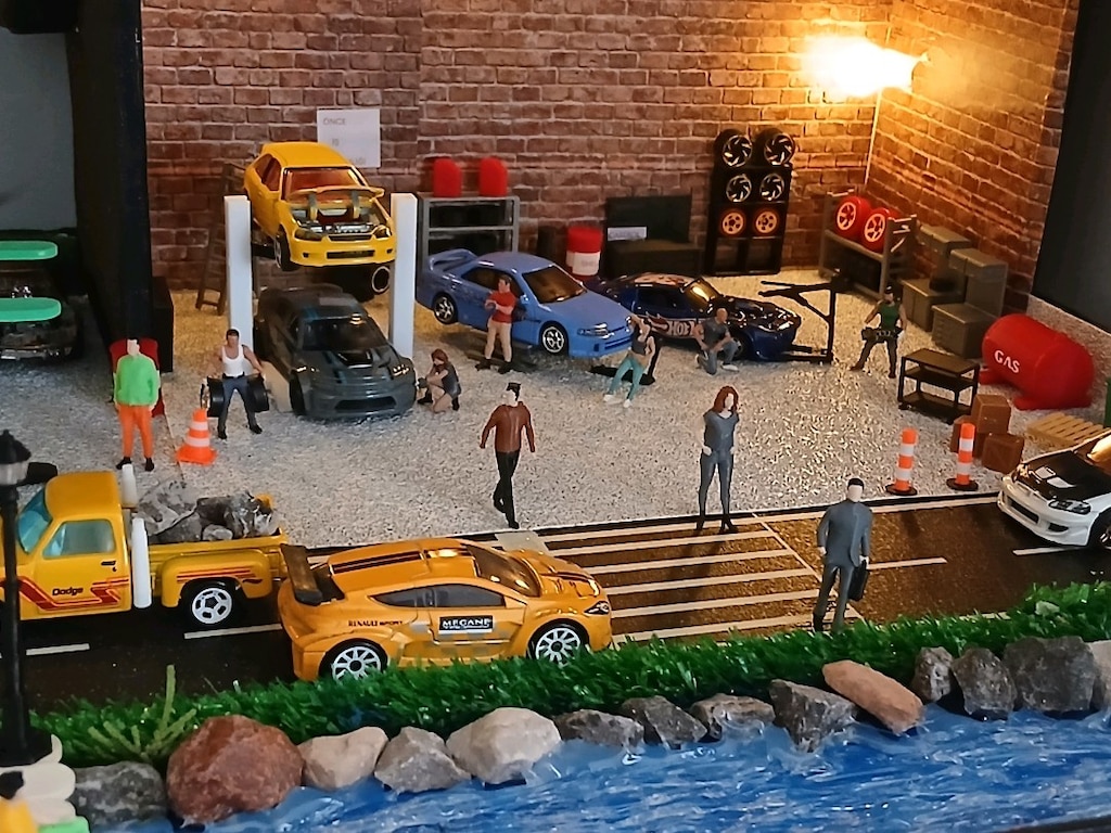 diorama garege koleksiyonluk hediye - 2