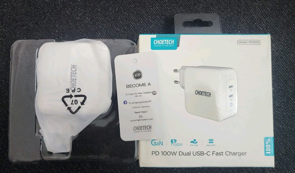 Choetech 100W GaN Dual USB-C - 8