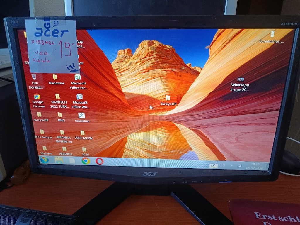 Acer Siyah Monitör 19" VGA kablolariyla - 11