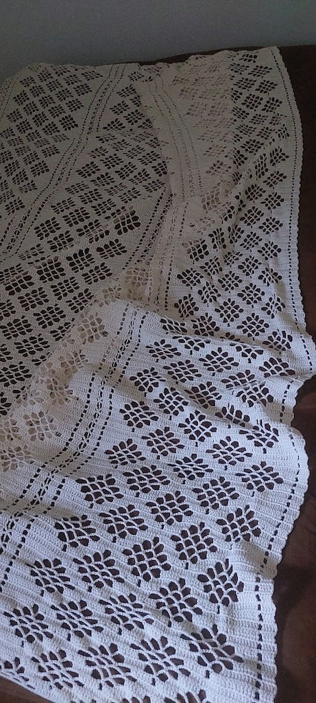 YATAK ÖRTÜ 210/200CM VİNTAGE AVRUPA KALIN DANTEL BEYAZ - 11