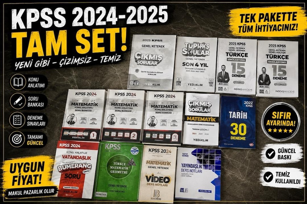 KPSS Hazırlık Kitap Seti – 68 Adet Temiz Durumda