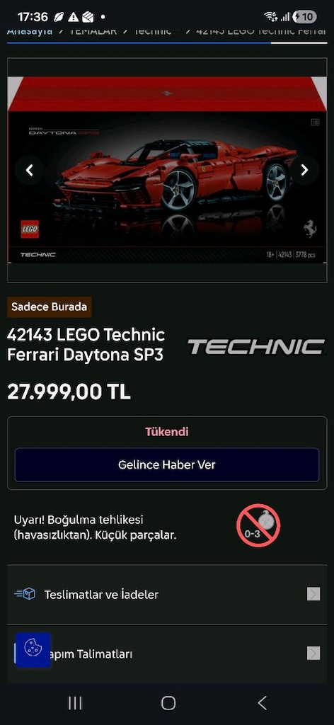 LEGO Technic Ferrari Koleksiyonluk Model - 2