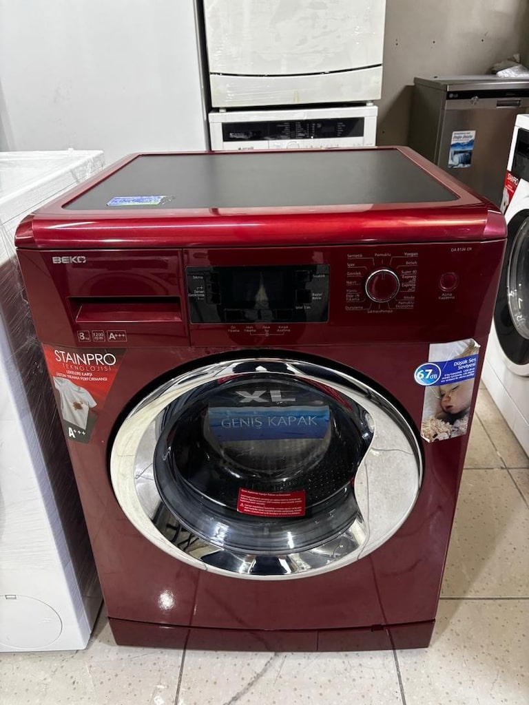 Garantili Nakliye | Beko 8 KG Çamaşır Makinesi – Bordo - 3