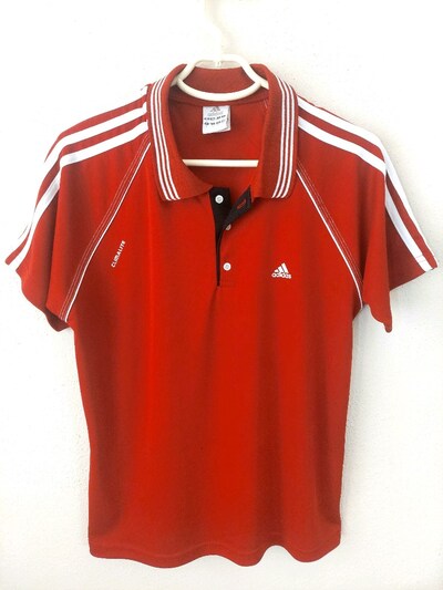 Adidas Polo Yaka koyu kırmızı T-Shirt
