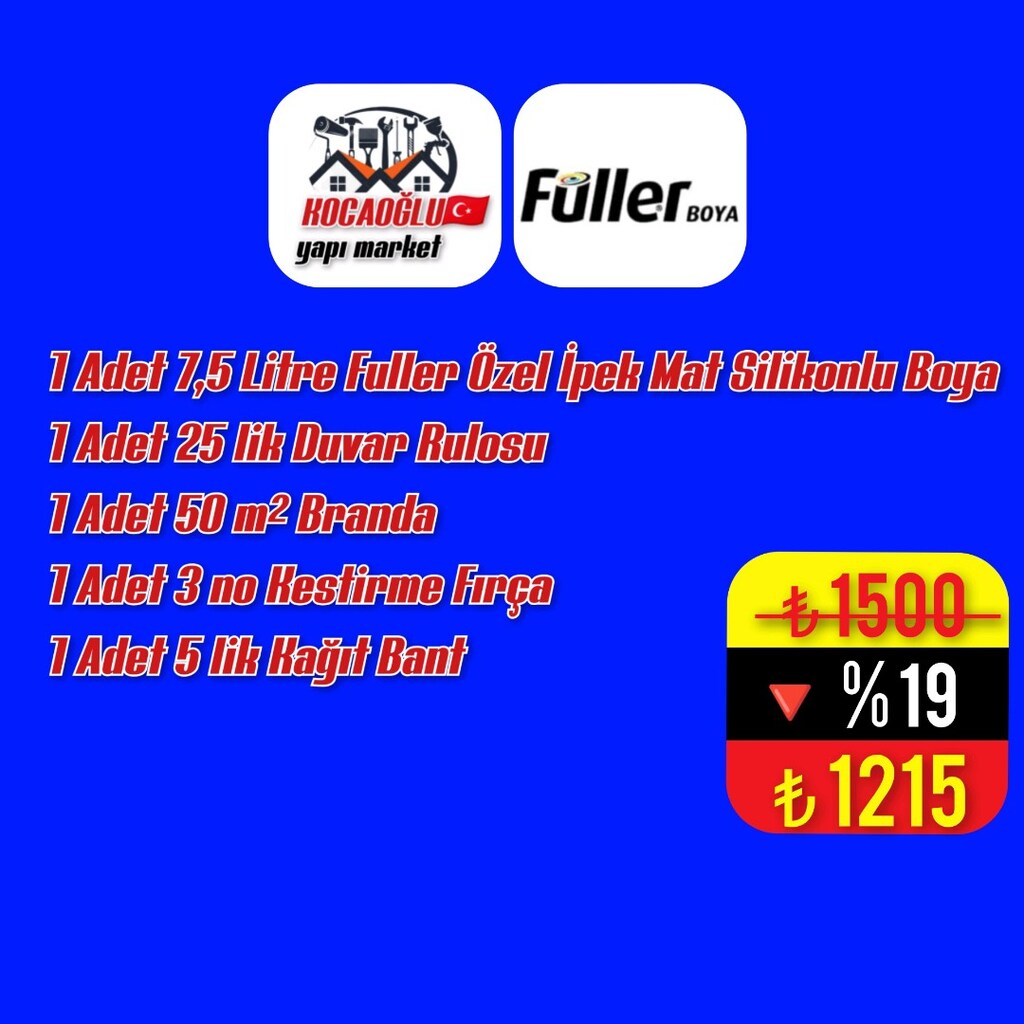7.5 Litre Fuller Özel İpek Mat Silikonlu Boya Paketi - 2