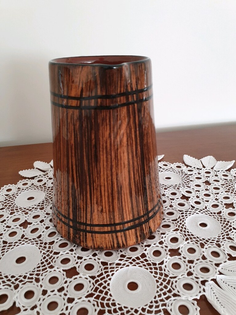 Vitage Parlak kahverengi seramik sürahi - 2