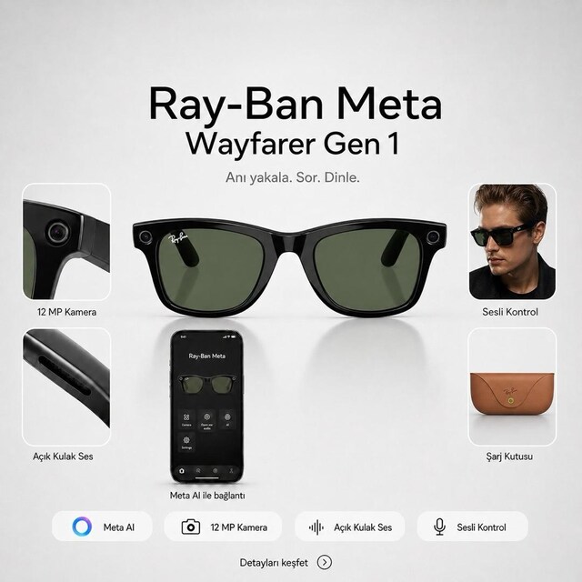 RAY-BAN RB Meta WAYFARER (Gen1) RW4006Preminum Güneş Göz