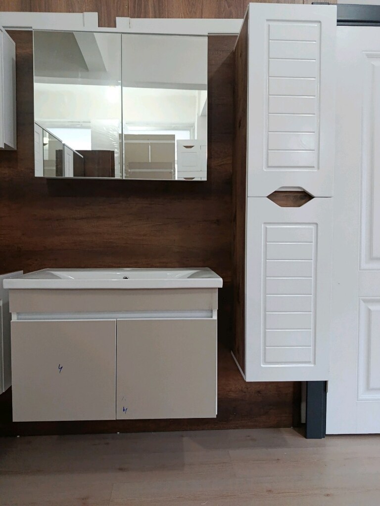 ALT UST KAŞMIR MDF BANYO DOLABI &BALON KAPAK BOY DOLABI - 13