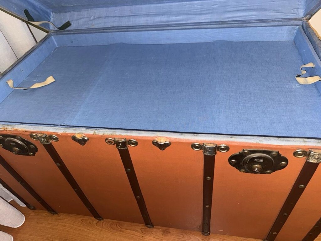 1930’lar Orijinal Deri Seyahat Sandığı (Steamer Trunk) – Koleksiyonluk - 6