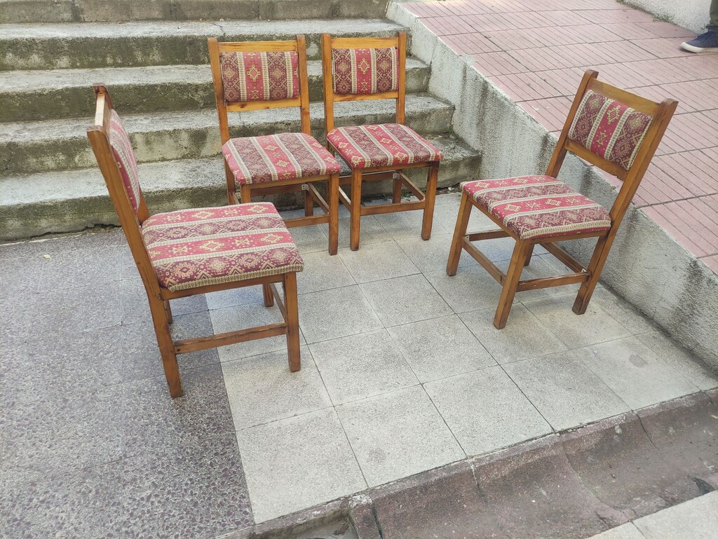 DOĞAL ÇAM AĞACINDAN, EL EMEĞİ 4 ADET RUSTİK SANDALYE - 3