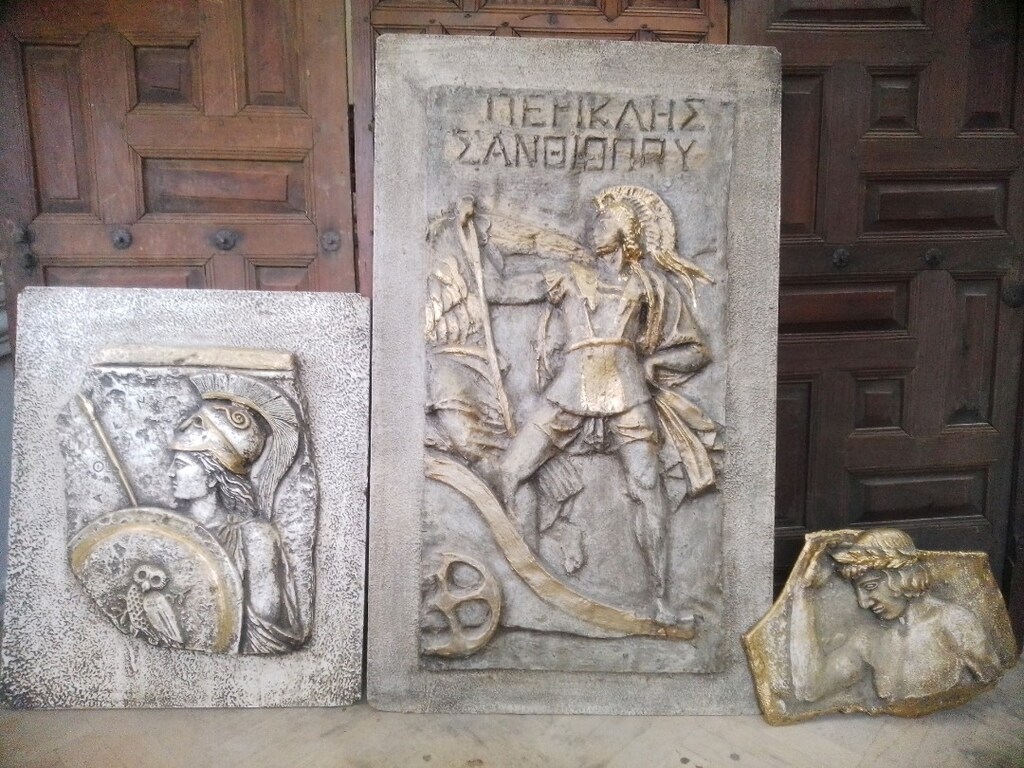 Antik Yunan Athena ve Spartalı Rölyef - 3'lü Set - 6