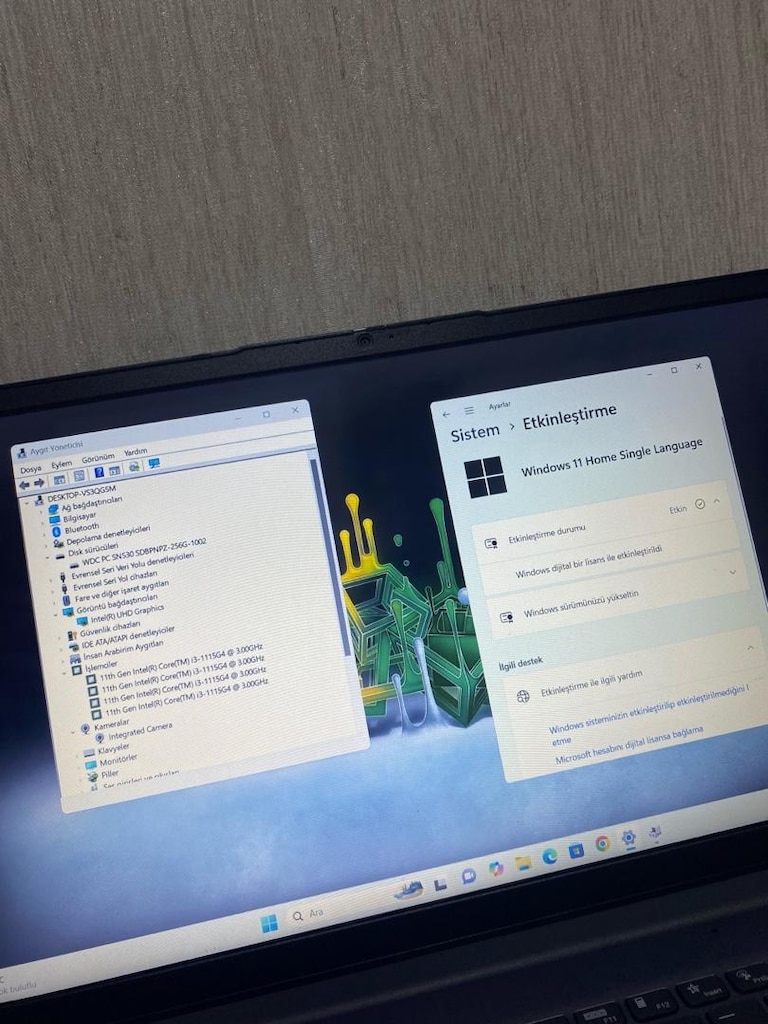 LENOVO-11.NESİL i3-8GB DDR4-256m2 nVME SSD-BATARYALI-FULL HD LAPTOP - 5