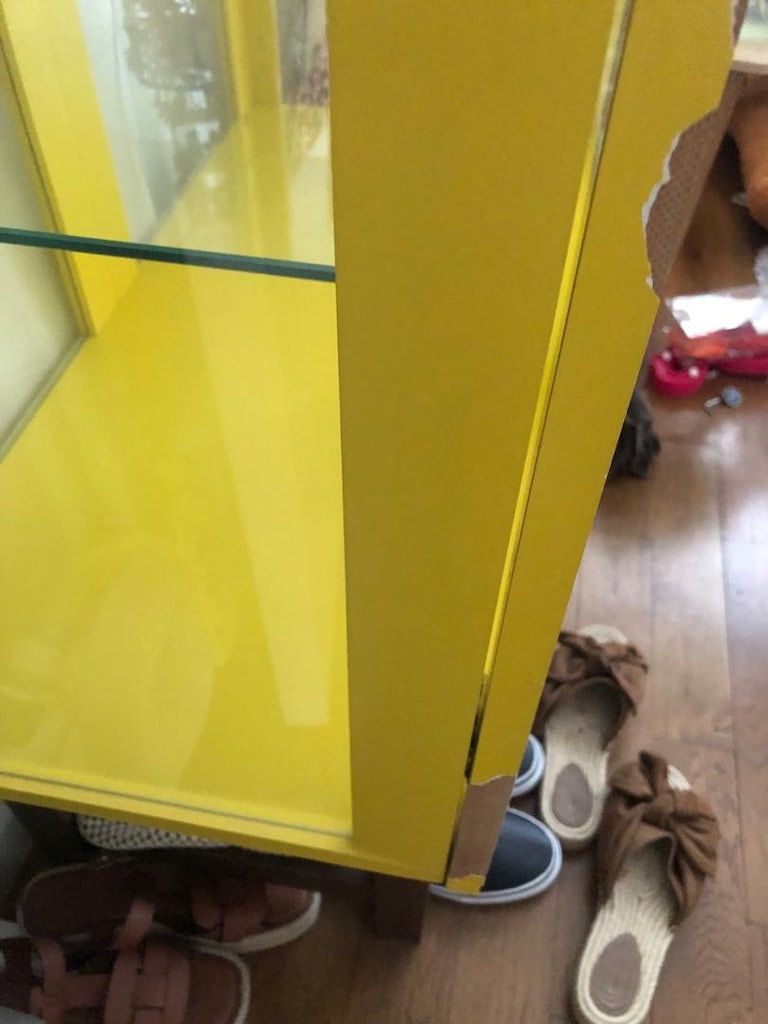 ikea stockholm sarı cam vitrin - 5