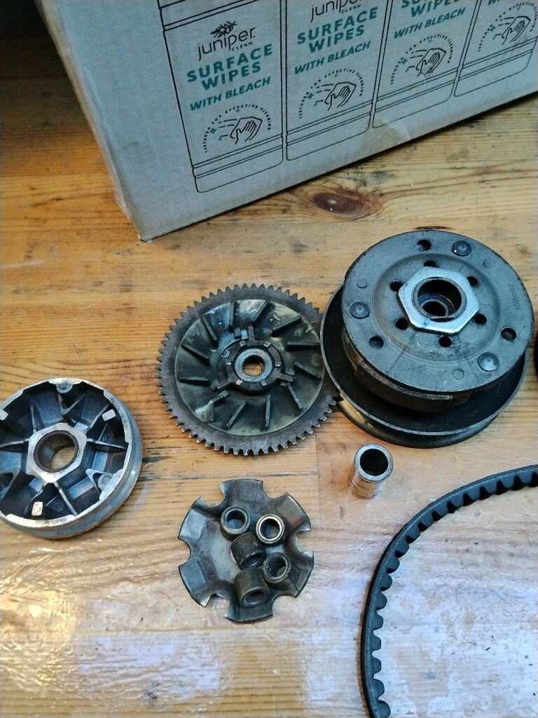 50 cc motor parçaları ön arka varyatör egzoz koruma kapağı - 5
