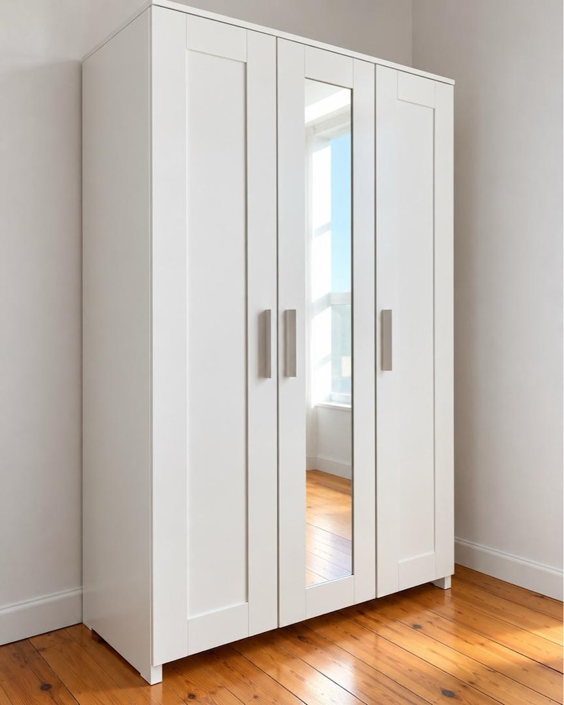 IKEA BRIMNES 3 Kapılı Aynalı Gardırop 117x190 – Yeni Gibi - 3