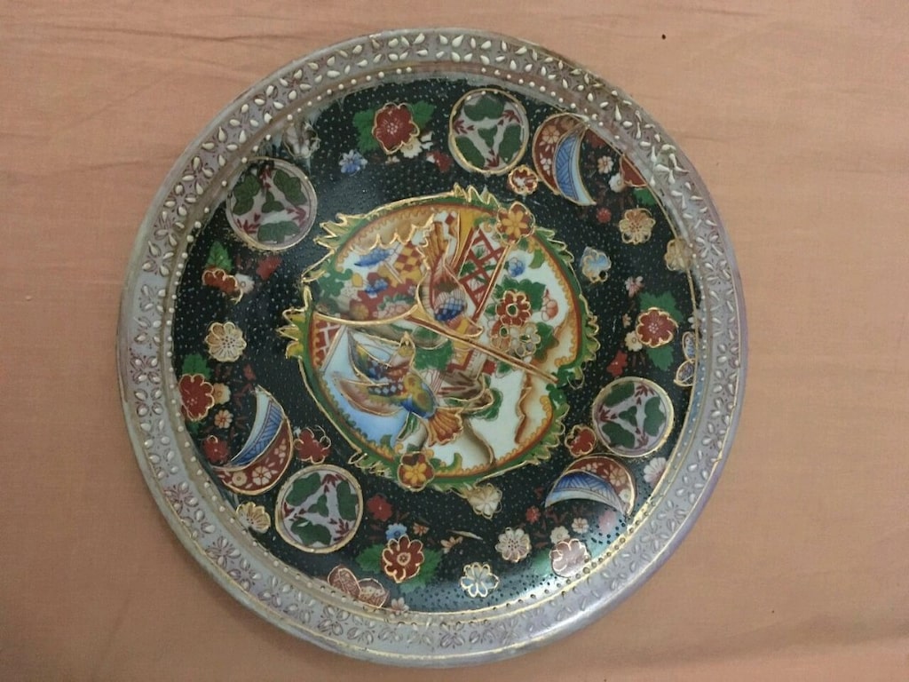 3 adet antika duvar tabağı - 5