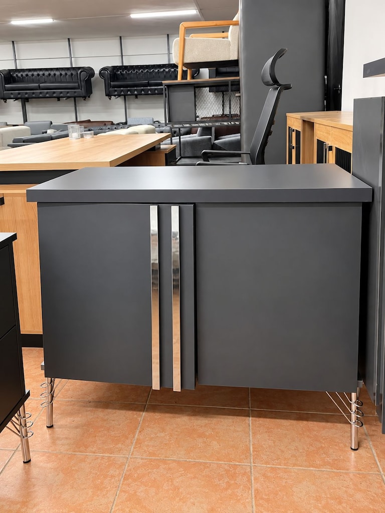KLAS OFİS ÜSKÜDAR 200x90 cm ANTRASİT GRİ MÜDÜR MASA TAKIMI SIFIR - 7