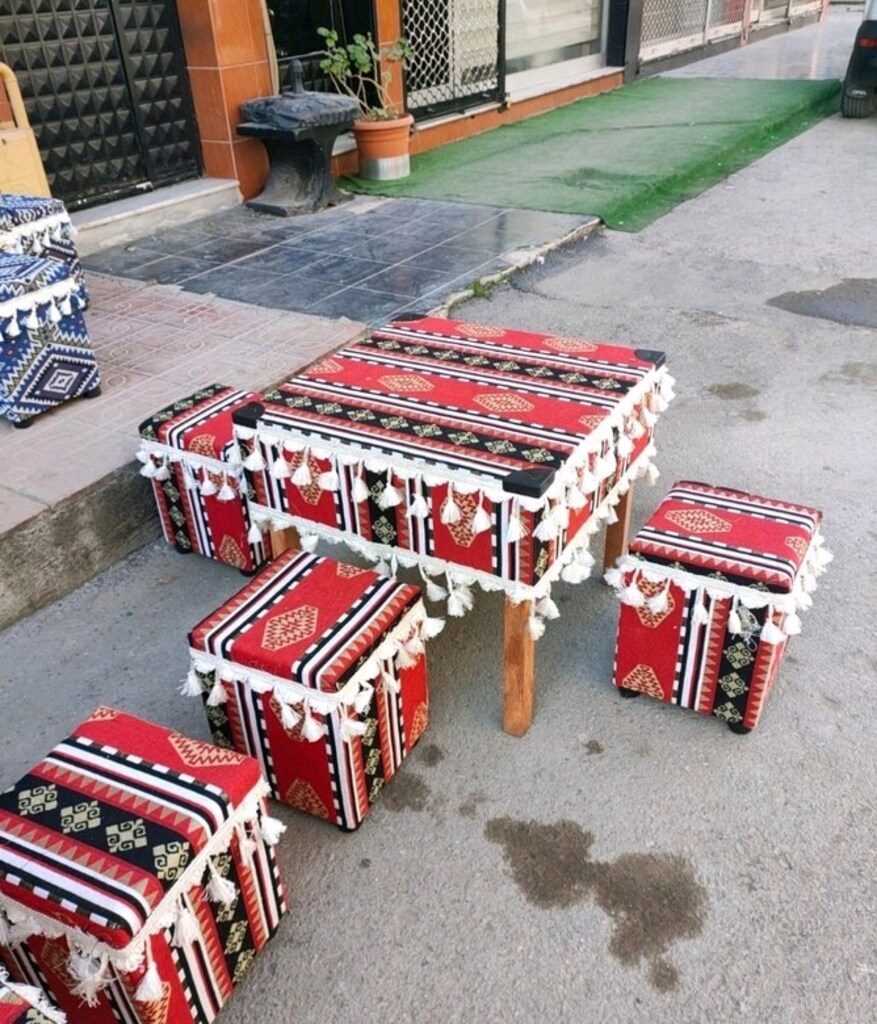 tabure takımı sedir takımı şark köşesi masa sandalye tabure takım - 9