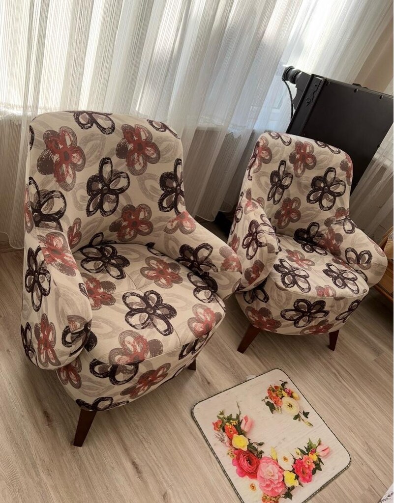 2 Adet Çiçekli Berjer Koltuk - 3