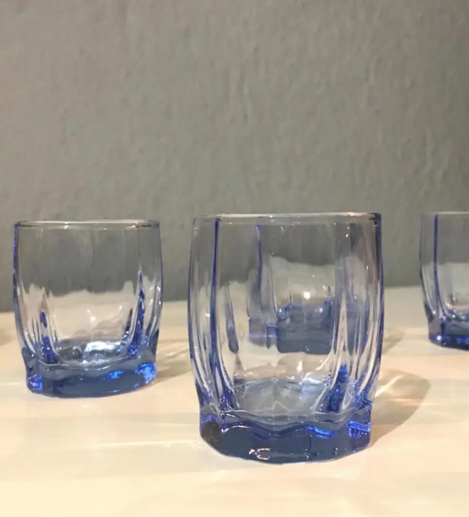 Oneida & Paşabahçe Vintage Mavi Cam Mini Bardak Takımı - 4