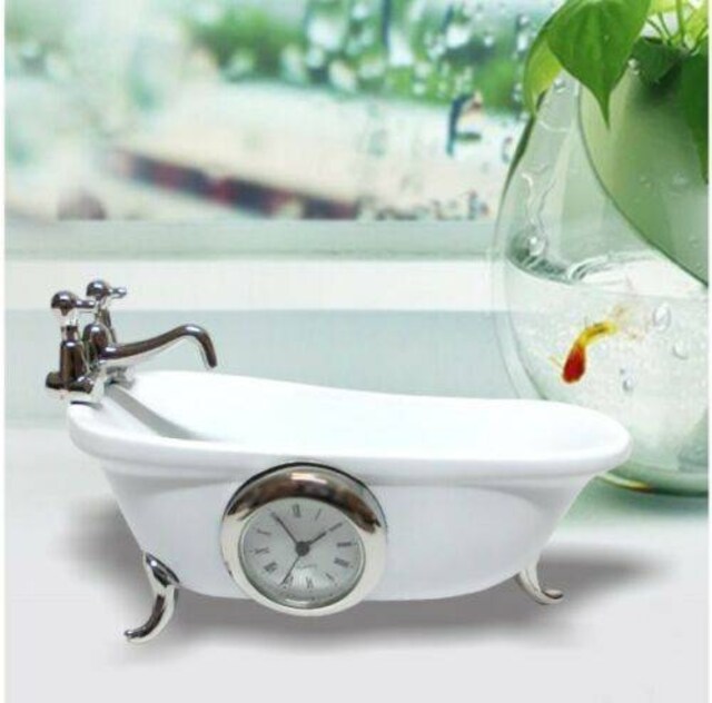 PENÇE AYAKLI KÜVET VINTAGE TARZ MINYATÜR KOLEKSIYON BANYO MINI SAAT Ür