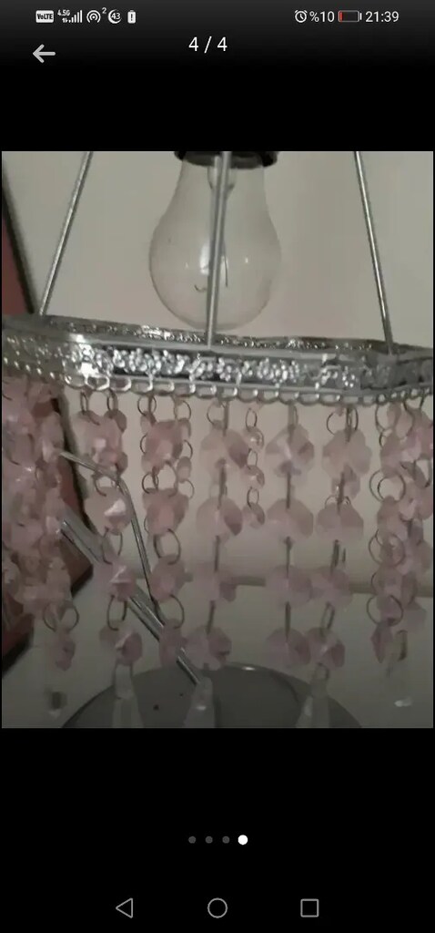 Pembe taşlı abajur - 2