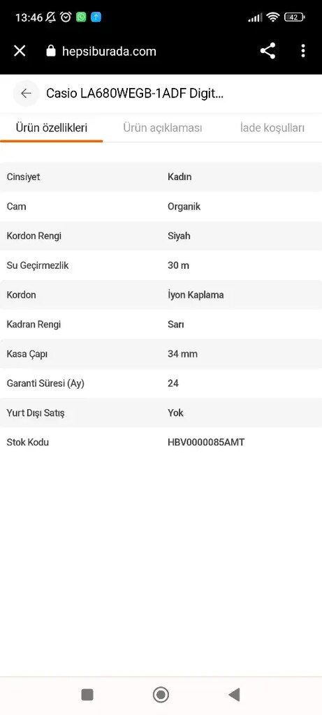 Casio saat - 2