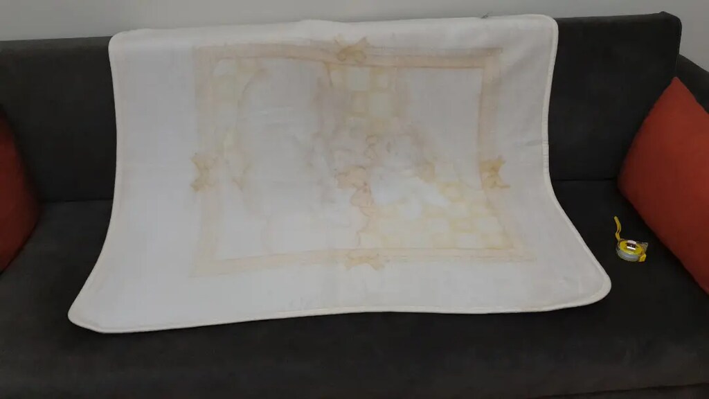 100x120 cm boyutlarında krem ve sari renkli ayıcıklı bebe battaniye. - 6
