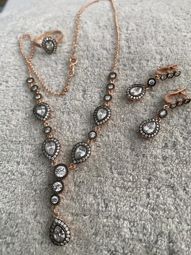925 Ayar Elmas Montür Set - 3