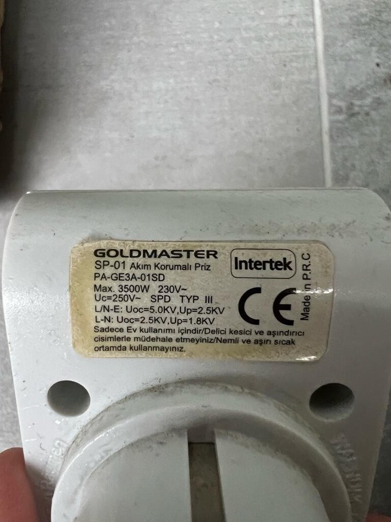 Goldmaster Beyaz Tekli Akım Korumalı Priz - 3