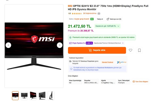 MSI MONITÖR