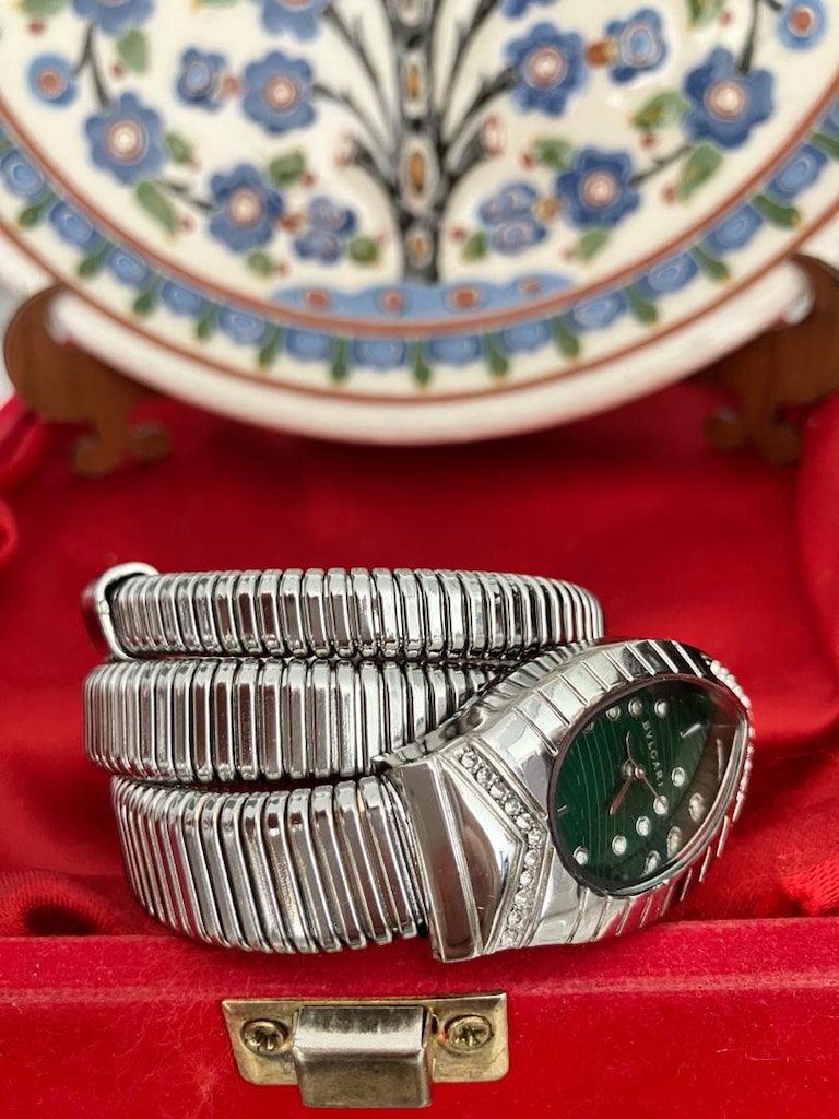 Bvlgari Yeşil Taşlı yılan kordon İnce Saat… - 6