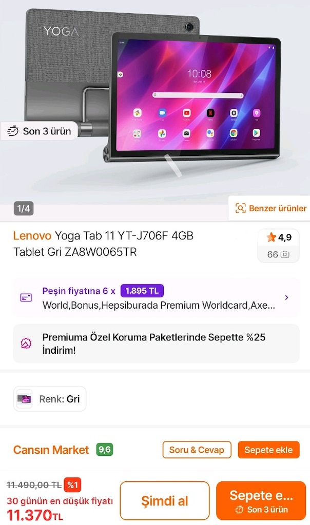 LENOVA YOGA SMART 64 GB TR SORUNSUZ+FULL SET - 6