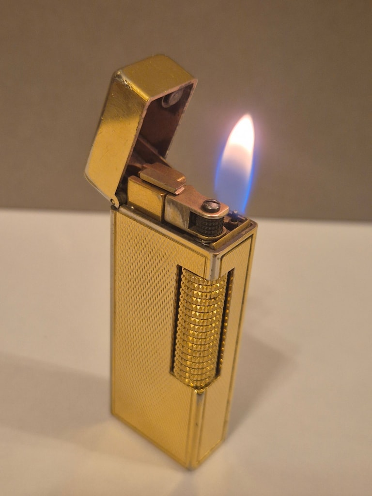 Orijinal Dunhill Rollagas Altın Kaplama Vintage Çakmak - 6