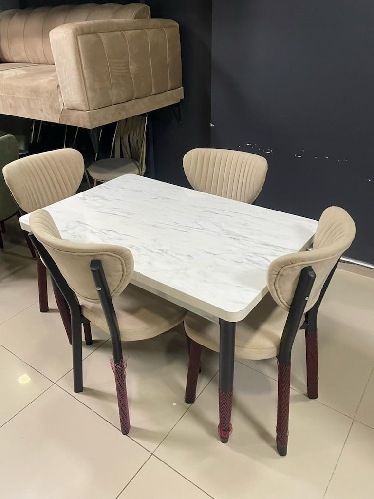 Mermer Desenli Yemek Masası - 2