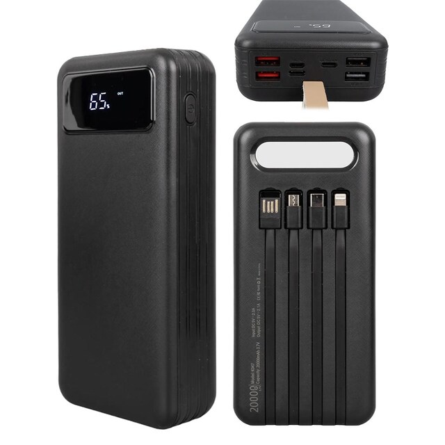 20000 MAH DŞJŞTAL GÖSTERGELİ KABLOLU POWERBANK