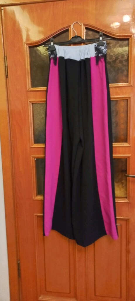 xs/s uyumlu tasarım bol paça kumaş pantolon - 3