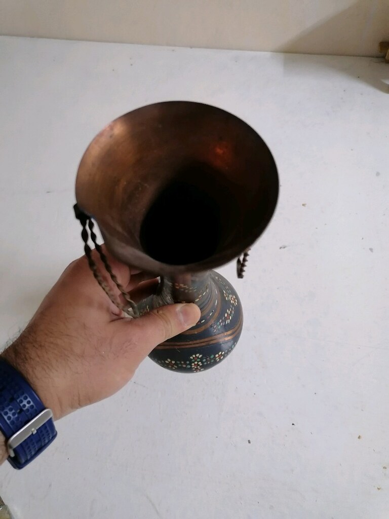 Bakır Küpeli Vazo, vintage ürün - 2